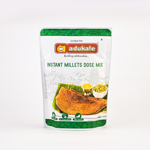 Instant Millet Dose Mix | Healthy Millet Based (Ragi, Bajara, Navane, Saame, Baragu, Jowar) Breakfast | Adukale - 500g Pack