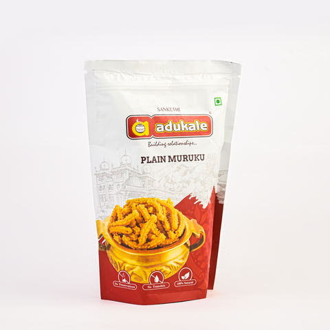 Plain Muruku | The Best Indian Snack | Adukale - 180g Pack