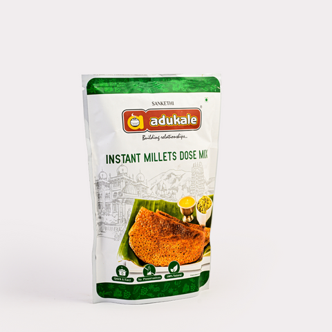 Instant Millet Dose Mix | Healthy Millet Based (Ragi, Bajara, Navane, Saame, Baragu, Jowar) Breakfast | Adukale - 500g Pack