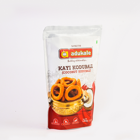 Traditional Kayi Kodubale (Coconut) | Snacks | Adukale - 180g Pack