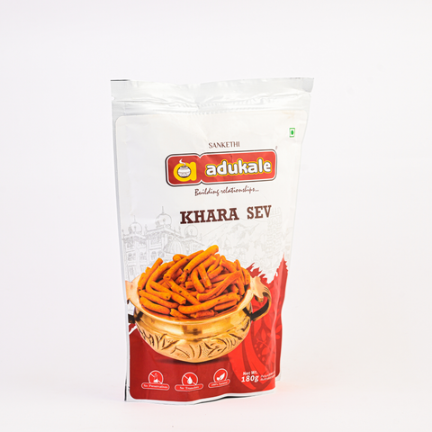 Khara Sev | Spicy and Crunchy Sev | Adukale - 180g Pack